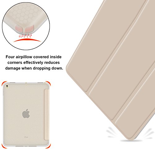 iPad Pro 10,5 Hülle, Infiland Ultra Smart Slim Lightweight TPU Schutzhülle Cover für Apple Neu iPad Pro 10,5″ Display 2017(mit Auto Schlaf / Wach Funktion)(Goldene) - 3