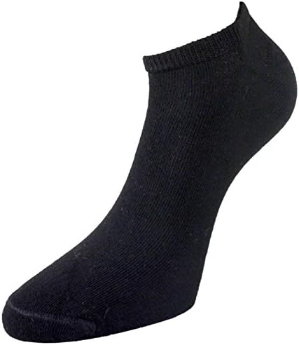 Universal 1558 Mens Sports Performance Trainer Low Cut Socks - 12 Pair Pack -Black-UK Size 6-11