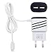 Produktbild USB Ladegerät Dual USB-beweglich Reise Wand-Aufladeeinheit Ladeadapter Ladestecker Verbinden Sie sich mit Lightning Usb Cable für iPhone 7 / 7Plus/ 6 / 6Plus/ 5S / 5 / 4S, iPad Air,iPad Mini,Galaxy S7 / S7Edge / S6 / S6Edge / S5 / S4 / S3, Note3/4, MP5 / MP4 ,andere Smart Phones und PC Tabletten