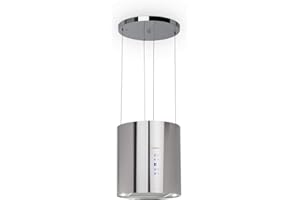 Klarstein Dunstabzug, Insel-Dunstabzug Freihängend, 583m³/h Luftstrom, Abluft/Umluft-Dunstabzug zur Deckenmontage, Moderne Insel Dunstabzugshaube, 3 Stufen, Aktivkohlefilter, Inselhaube für Decke