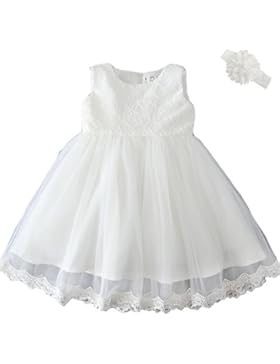 AHAHA Baby Mädchen Prinzessin Kleid Blumenmädchenkleid Taufkleid Festlich Kleid Hochzeit Partykleid Festzug Babybekleidung