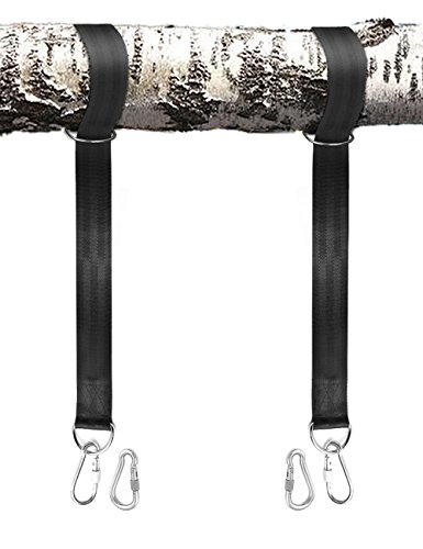GALOOK Cinghie Appese all'albero Kit Appeso Altalena - Cinture Amaca 140 cm con 2 Moschettoni e Borsa per Trasporto per Amaca, Altalena, Amache da Campeggio - Set di 2