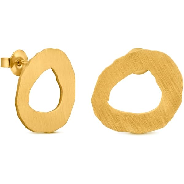 Orecchini Piccoli Lignis In Oro 24K – Joidart Lab, Design Minimalista Texture Legno