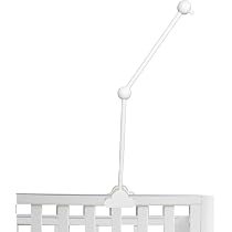 Support Mobile Pour Lit Bébé AolKee 58 Cm - Amovible, Réglable, Pour Accrocher Jouets Ou Mobiles - Blanc