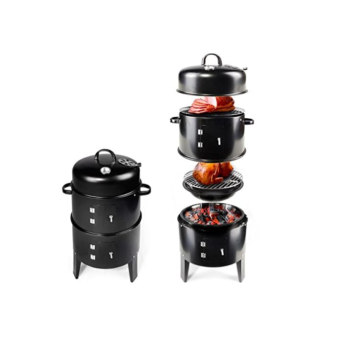 Smoker Grill Rucherofen Rucherschrank Bbq Holzkohle Ofen Kugelgrill Outdoor Kche 3 In 1 Grillen Heiruchern Kaltruchern Garen