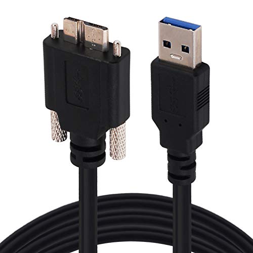 Cable de Carga USB 3.0 Micro B, Yeebline de 3 pies, USB 3.0 A Macho a Micro-B Macho con Bloqueo de Doble Tornillo Compatible con sincronización de Datos y Cable de Carga