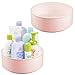 Produktbild mDesign 2er Set drehbare Ablage für Zubehör - stilvolle Ablagefläche für Babyausstattung wie Flaschen und Schnuller - runde Aufbewahrung aus BPA-freiem Kunststoff und Edelstahl - rosa