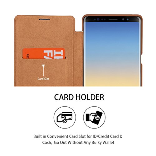 Nillkin Samsung Note 8 Funda  Premium PU Funda Protectora de Cuero con Funda para Tarjeta Samsung Galaxy Note 8  marr  n