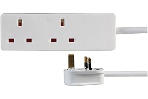 PRO ELEC PELB1912 2 Gang Extension Lead 1m, White