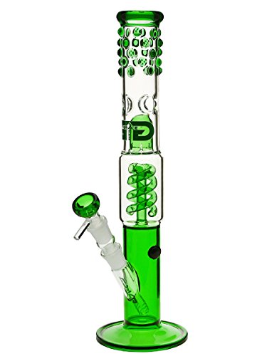 Grace Glass Bong Percolator und Eiskerben, grün, 38 cm - head&nature Bong-Kollektion