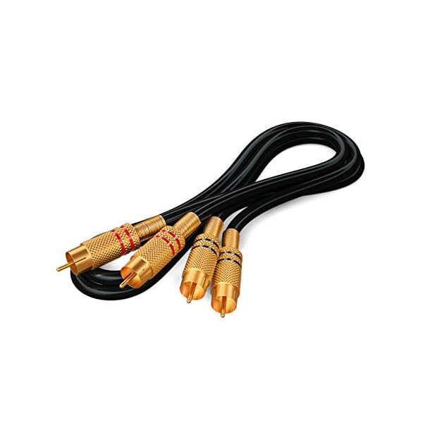deleyCON 0,5m Cable de Audio RCA 2X Enchufe RCA en 2X Enchufe RCA Cable de Audio de Alta Fidelidad Tapones RCA Chapados… - Image 5