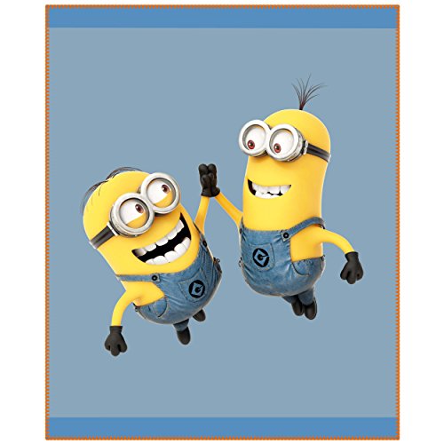 CTI 042441 Les Minions Plaid Polaire Polyester Bleu/Gris/Jaune 110 x 140 cm