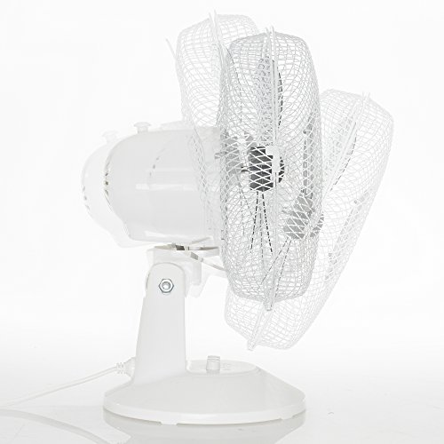 TROTEC Tischventilator TVE 15 | Automatische 100°-Oszillation mit Abschaltfunktion | Tisch Ventilator mit 3 Geschwindigskeitsstufen | Leistungsaufnahme 40W | geringes Betriebsgeräusch | weiß | Durchmesser 40 cm - 5