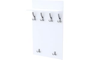 AKKE Garderobenpaneel Wandgarderobe Mit Ablage Wandpaneel Garderobe PVC Maxi Weißes Craft 90cm x 60 cm