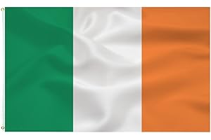 TCTOHZNG Ireland FLAG Irish Flag 3x5 FT-90x150cm Indoor/Outdoor Quality Polyester with Vivid Color and Brass Grommets Decorations Flaga Irlandii