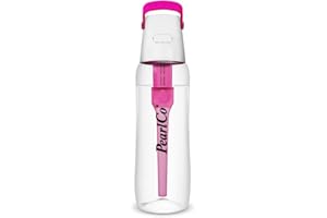 ‎PEARLCO PearlCo SOLID Trinkflasche mit Wasserfilter 0,7 Liter (pink) | Filterflasche BPA-Frei | Schule, Sport, Wasser, Kinder, Unterwegs