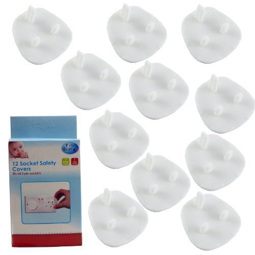 Child Safety Socket Covers, 3 Pin White Safe Guards