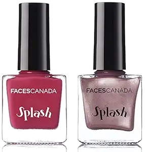 Faces Splash Glossy Nail Enamel, Need Sunglasses 16, 8 ml and Faces Splash Glossy Nail Enamel, Cherry Blast 50, 8 ml