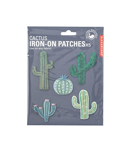 Kikkerland Iron-on Patches Cactus 5er Set Aufbügelflicken Flicken Kaktus Bügeln - 3