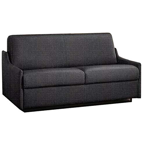 3 Seater Sofa Bed LUNA convertible RAPIDO 120 cm, graphite Grey Tweed