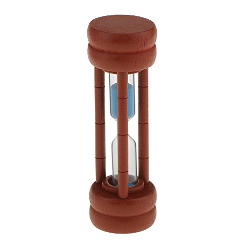 Kastanienbraunen Holz Sanduhr Sandglass Sand Timer Sanduhr Küche Timer Blau – 2 Minuten - 6