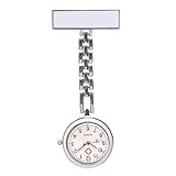 Melodycp Krankenschwesternuhr, leicht zu reinigen, Unisex, hochwertig, Krankenschwesternuhr, Anstecknadel, Anstecknadel für Armbanduhr, Clip-on zum Aufhängen, Taschenuhr, leicht zu lesen weiß