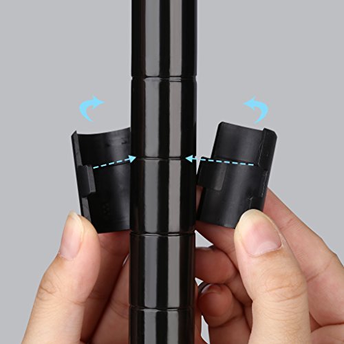 LANGRIA Regal 5 Ablage Regalsystem Modern Steckregal 275 lb Capacität, 60×35,05×150,1cm, Schwarz - 8