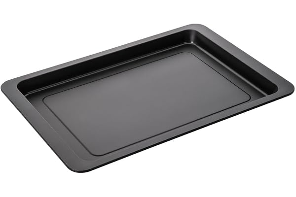 Zenker 7509 Plaque à pizza, plaque rectangle pour pizza maison, Acier, Noir, 42 x 29 x 2,5 cm