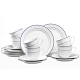 Material: Porzellan Ritzenhoff & Breker Basic Blue Snap Kaffeeservice 18-teilig, hochwertiges Porzellan, spülmaschinengeeignet, 90406