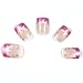Bling Art False Nails French Fake Pink Butterfly Squoval 24 Acrylic Medium Tips