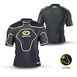 Strategically placed padding Optimum Origin - Camiseta deportiva con acolchado en hombros negro / amarillo fluorescente, Small