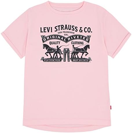 Levi's Big Girls' Graphic T-Shirt, Candy Pink, L