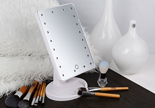 Dproptel Touchscreen 20 LED beleuchteter Kosmetikspiegel 180 frei drehbare bewegliche Make-up-Spiegel perfekt für Make-up Peeling, Badezimmer - 7