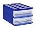 Produktbild Rotho Schubladenbox mit 2 Schüben Systemix aus Kunststoff (PP), Ablagefach Grösse M-Duo, 39.5x25.5x20.3 cm, blau/transparentes Ablagesystem, DIN A4 Ablagebox für Schreibtisch, Büro - Hergestellt in der Schweiz, 11450LG096