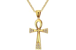 BOBIJOO JEWELRY - Pendentif Collier Homme Femme Croix de Vie Ankh Egyptienne Acier inoxydable Argent ou Or Chaîne