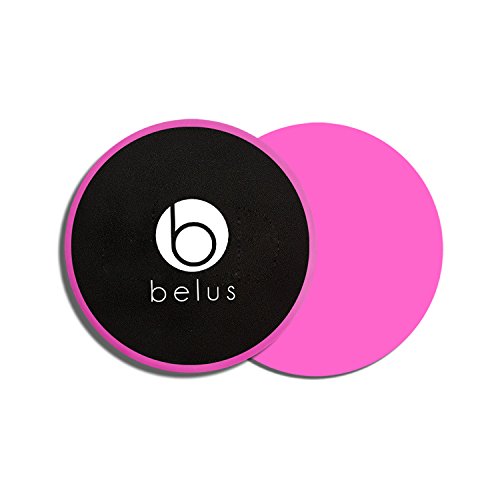 Belus Gleitscheiben-Set für Rumpf-Training - Zweiseitige Gleitscheiben zur Verwendung auf Teppich oder harten Böden - Fitness-Ausrüstung zum Bauchmuskel- und Ganzkörpertraining