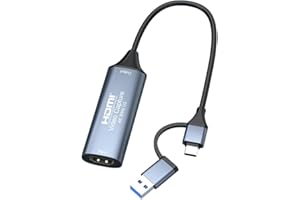 F.QYNing USB 3.0 Video Capture Card,HDMI to USB/USB C HDMI Video Capture,4K 1080P Video Audio Game Streaming Recording Compatible with Switch/PS4/PS5/Pro Xbox/TV Stick/DSLR Camera