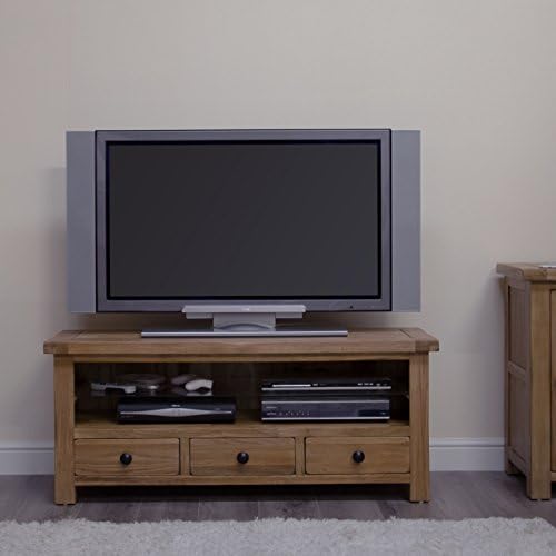 Original Rustic Solid Oak Furniture Plasma Television Cabinet Stand Unit