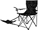 Produktbild Nexos Faltstuhl Campingstuhl mit Armlehne Getränkehalter und Fußstütze schwarz Angelstuhl