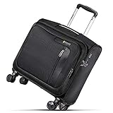 REYLEO Sacoche à roulettes pour Ordinateur Portable, Valise d'affaires Bagage avec Authentification du Code QR Serrure TSA 4 roulettes Doubles 360° pour PC 14 Pouces - LRB1A