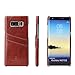 Produktbild Schützen Sie Ihr Mobiltelefon Fierre Shann Retro Öl Wachs Textur PU Ledertasche für Galaxy Note 8, mit Kartensteckplätzen für Samsung Handy (Farbe : Braun)