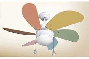 003 Ventilador de techo con luz colores pastel, 1xE27, 77 cm., AkunaDecor.