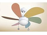 Aire acondicionado. 003 Ventilador de techo con luz colores pastel, 1xE27, 77 cm., AkunaDecor.