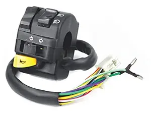 Uno Minda SW-0657N Handle BAR Switch- Left Side (with Wire 2 Coupler, 2 Bullet) - Kick Start for-TVS-Centra