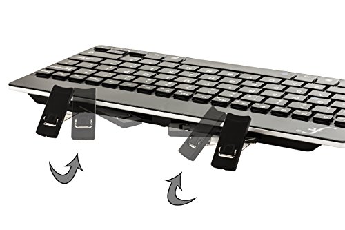 ForeFront Cases® Neue drahtlose Bluetooth Tastatur mit universeller Kompatibilität – Apple iPad Air, Mini, Mini Retina, iPad 2, iPad 3, Samsung Galaxy Tab PRO 7.0, Tab PRO 8.0, Tab PRO 10.1, Tab 4 7.0, Tab 4 8.0, Tab 4 10.1, Tab PRO 8.4, Tab PRO 10.1, Google Nexus 7 – Vollständiges QWERTZ-Layout und eingebauter, wiederaufladbarer Akku Keyboard inkl. Eingabestift - 5