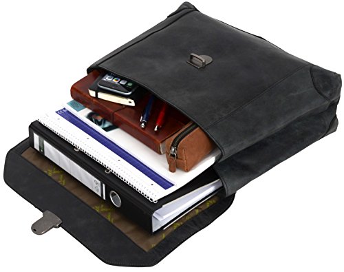 Gusti Leder studio „Phil“ Businesstasche mit wasserfestem Innenfutter 38 x 31 x 11 cm Laptoptasche 13″ Schwarz Grau 2B14-20-6wp - 3