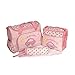 4pcs Baby Diaper Nappy Changing Bag Multi-functional Waterproof Mummy Shoulder Bag Bottle Holder Travel Backpack BC-P (pink)