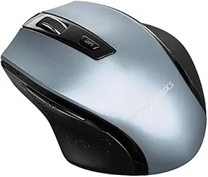 AmazonBasics Ergonomic Wireless PC Mouse - DPI adjustable - Silver