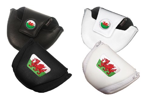 Asbri Patriot Leatherette Mallet Putter Cover - Wales. Black Version.