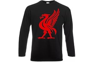 TREND GEAR Liverpool Liver Bird Sports Liverpudlian Hoody Long Sleeve T-Shirt Logo Present Mens Funny Gift Gym Joke Gift Christmas for Men Thermal Sweatshirt